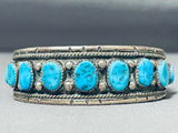 Tremendous Vintage Native American Navajo Morenci Turquoise Sterling Silver Bracelet-Nativo Arts