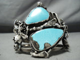 Best Heavy Vintage Native American Navajo Turquoise Sterling Silver Slag Bracelet-Nativo Arts