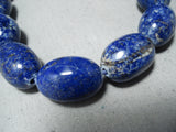 Wonderful Navajo Lapis Sterling Silver Necklace Native American-Nativo Arts