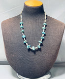Astounding Vintage Native American Navajo Kingman Turquoise Sterling Silver Necklace-Nativo Arts