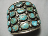 Best Vintage Native American Navajo Royston Turquoise Row Bracelet Old Sterling Silver-Nativo Arts