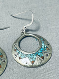 Marvelous Vintage Native American Navajo Turquoise Sterling Silver Earrings-Nativo Arts