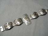 Important Vintage Native American Navajo 14k Gold Sterling Silver Link Bracelet-Nativo Arts