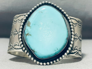 102 Gram Heavy Native American Navajo Turquoise Sterling Silver Bracelet-Nativo Arts