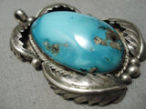 Astonishing Vintage Native American Navajo Earth Deep Blue Turquoise Sterling Silver Pendant-Nativo Arts