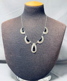 Fabulous Vintage Native American Navajo Black Onyx Sterling Silver Necklace-Nativo Arts