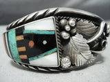 Important Vintage Native American Navajo Daniel Benally Turquoise Sterling Silver Bracelet Old-Nativo Arts