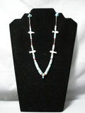 One Of The Best Vintage Native American Navajo Turquoise Heishi Fetish Necklace Old-Nativo Arts