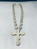 Best Federico Jimenez Domed Turquoise Cross Sterling Silver Necklace- Gorgeous-Nativo Arts
