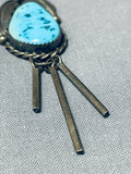Traditional Vintage Native American Navajo Old Kingman Turquoise Sterling Silver Pendant-Nativo Arts