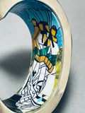 Native American Very Important Internal External Inlay Turquoise Sterling Silver Bracelet-Nativo Arts