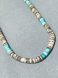 Native American Incredible Vintage Santo Domingo Turquoise Heishi Sterling Silver Necklace-Nativo Arts