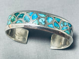 Thicker Vintage Native American Zuni Turquoise Sterling Silver Bracelet-Nativo Arts