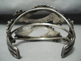 Extremely Rare Vintage Native American Zuni Onyx Dishta Sterling Silver Bracelet-Nativo Arts