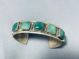 Amazing Vintage Native American Navajo 9 Jade Squares Sterling Silver Bracelet-Nativo Arts