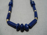 Museum Vintage Navajo 14k Gold Lapis Native American Necklace-Nativo Arts