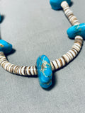 Sensational Native American Navajo Large Kingman Turquoise Heishi Necklace-Nativo Arts