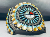 One Of The Best Ever Vintage Native American Zuni Inlay Turquoise Sterling Silver Bracelet-Nativo Arts