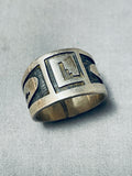 Magnificent Vintage Native American Navajo Sterling Silver Band Ring-Nativo Arts