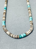 Native American Incredible Vintage Santo Domingo Turquoise Heishi Sterling Silver Necklace-Nativo Arts