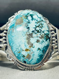 One Of The Best Native American Navajo Ice Blue Turquoise Sterling Silver Bracelet-Nativo Arts