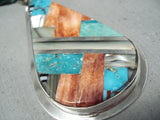 Native American Important Dan Coriz Santo Domingo Turquoise Sterling Silver Inlay Necklace-Nativo Arts