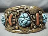 Rare Vintage Native American Navajo Justin Morris Spiderweb Turquoise Sterling Silver Bracelet-Nativo Arts
