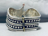 One Of The Most Unique Vintage Southwest Sterling Silver Bangle Bracelet-Nativo Arts