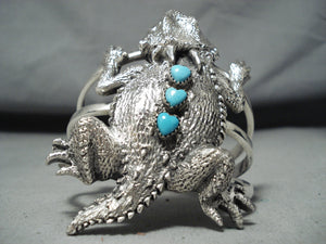 Best Incredible Massive Toad Native American Navajo Turquoise Sterling Silver Bracelet-Nativo Arts