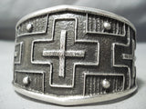 Heavy Cross Native American Navajo Sterling Silver Christian Bracelet-Nativo Arts