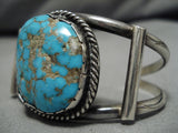 Vintage Native American Navajo Bracelet #8 Turquoise Sterling Silver Cuff Old-Nativo Arts