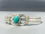 Signed Vintage Native American Navajo Royston Turquoise Sterling Silver Bracelet-Nativo Arts