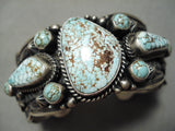 One Of The Best Vintage Native American Navajo #8 Turquoise Sterling Silver Bracelet-Nativo Arts