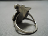 Impressive Vintage Native American Zuni Hand Carved Bird Sterling Silver Inlay Turquoise Ring-Nativo Arts