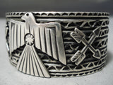 Striking John White Vintage Navajo Sterling Silver Bracelet Native American-Nativo Arts