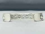 Important Ray Adakai Thick Vintage Native American Navajo Sterling Silver Bracelet-Nativo Arts