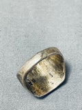 Sensational Vintage Native American Navajo Green Turquoise Sterling Silver Ring-Nativo Arts