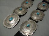 Museum Quality Vintage Native American Navajo Turquoise Sterling Silver Concho Belt Old-Nativo Arts