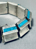 Native American Heavy Expert Workmanship Vintage Southwest Turquoise Sterling Silver Bracelet-Nativo Arts