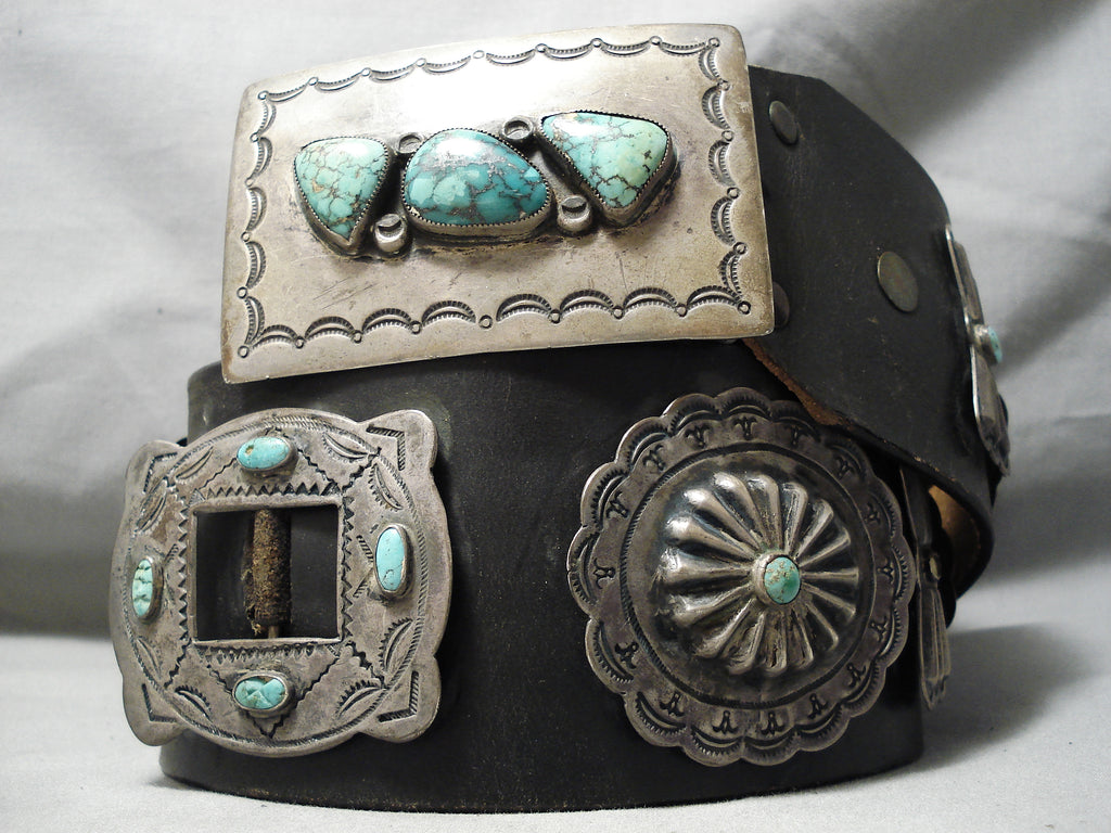 Very Old Heavy Vintage Native American Navajo Turquoise  display picture 3