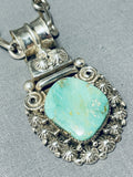 Authentic Ben Begaye (d) Vintage Native American Navajo Turquoise Sterling Silver Necklace-Nativo Arts