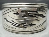 Symbolic Vintage Native American Navajo Sterling Silver Hand Forged Bird Bracelet-Nativo Arts