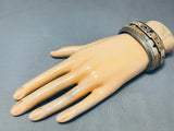 6-1/2' Wrist Vintage Native American Zuni Pueblo Turquoise Inlay Sterling Silver Bracelet-Nativo Arts