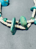 Native American Important Early 1900's Santo Domingo Vintage Turquoise Necklace Old-Nativo Arts