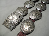 Important Vintage Native American Navajo Nel Burbank Sterling Silver Concho Belt Old-Nativo Arts