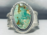 Heavy 100 Gram Native American Navajo Royston Turquoise Sterling Silver Bracelet-Nativo Arts