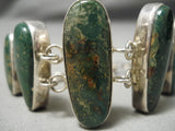 Rare Vintage Native American Navajo Damale Turquoise Sterling Silver Link Bracelet Old-Nativo Arts