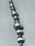 One Of The Biggest Native American Navajo Hand Tooled Sterling Silver Necklace-Nativo Arts