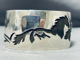 Freddy Douglas Vintage Signed Native American Navajo Sterling Silver Horse Bracelet-Nativo Arts