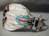 Important Vintage Zuni Native American Turquoise Maiden Sterling Silver Bracelet-Nativo Arts